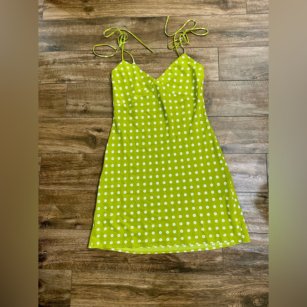 Levi's Gem Slip Dress Women's Clothing Sweet Daisy Split Pea Small, 90s sundress